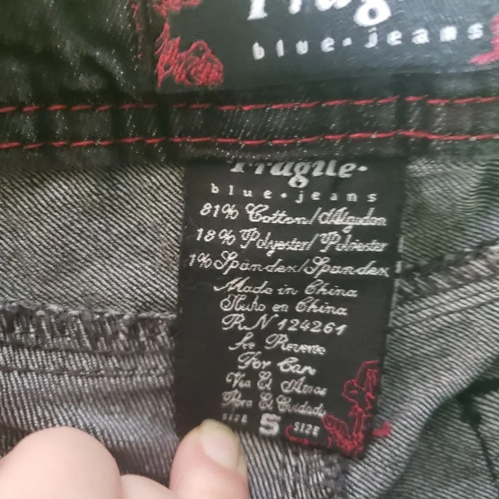 FRAGILE BLUEJEANS CROPPED BLACK - 5